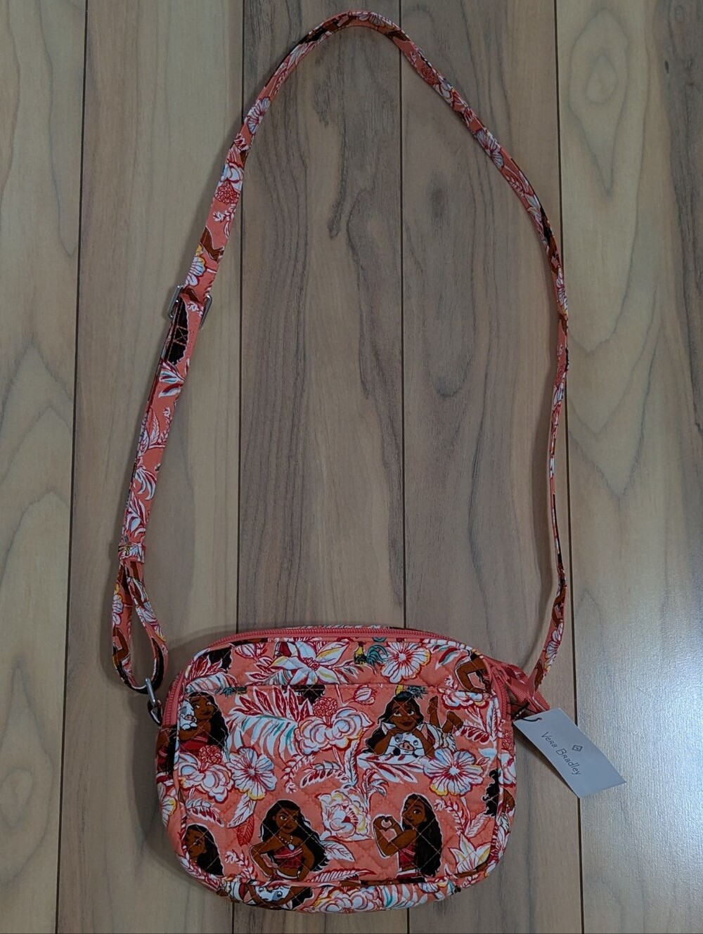 NWT! Vera Bradley X Disney Evie Cotton Crossbody Bag In Moana Adventure